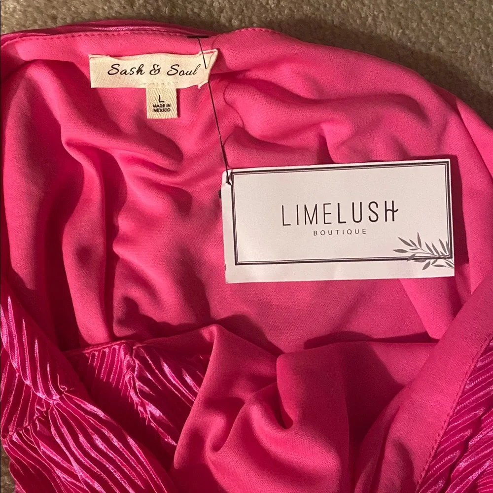 Sash &  soul size large plisse one shoulder dress NWT - Picture 7 of 10